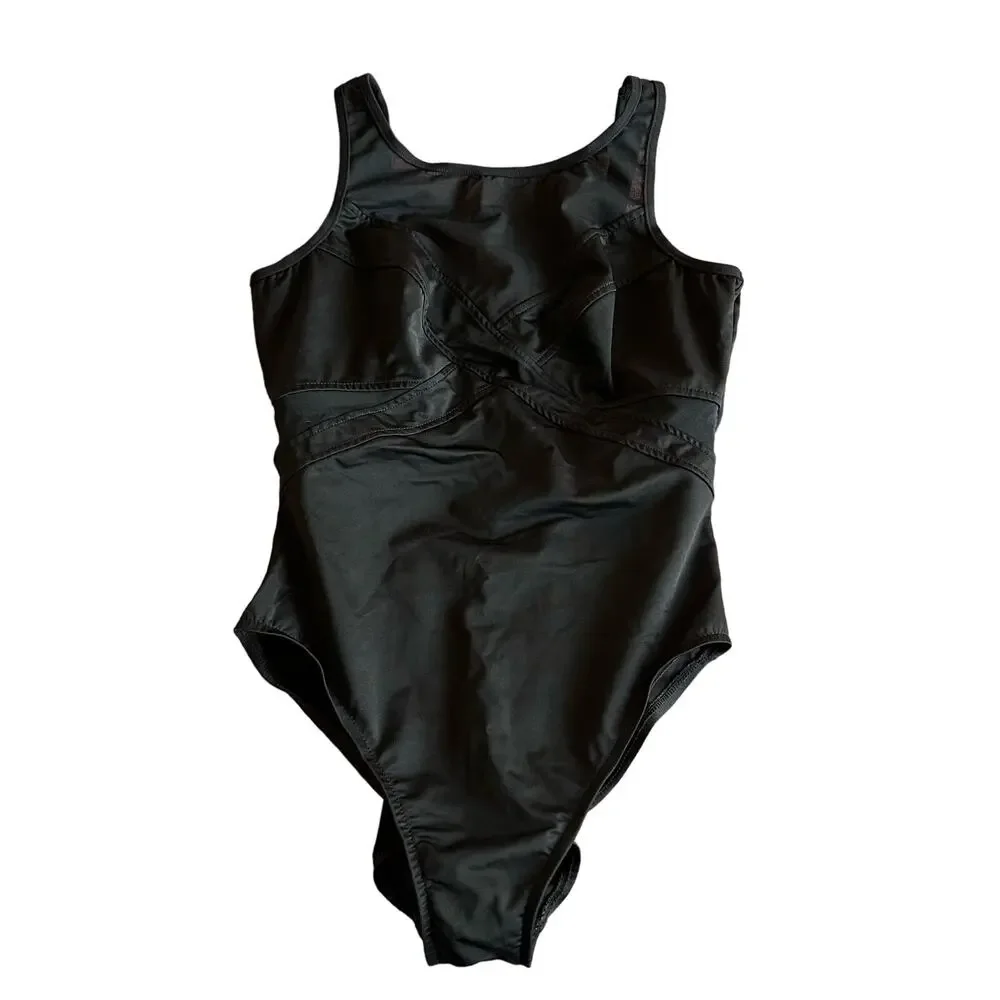 Miraclesuit | Size 16 One Piece Swimsuit Black Mesh Made in USA